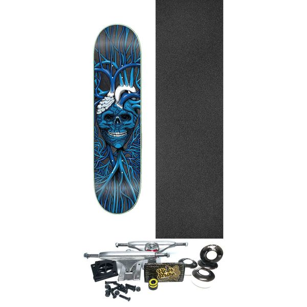 StrangeLove Skateboards Sean Cliver Code Blue Black Assorted Stains - 7.87" x 31.5" - Complete Skateboard Bundle
